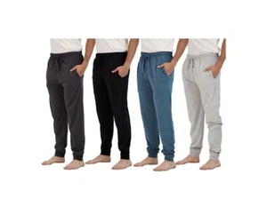 Real Essentials Men's 4-Pack Cotton Lounge Joggers Small New Multi Color - Picture 1 of 4