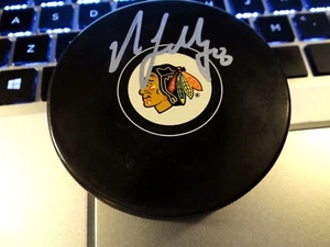 CHICAGO BLACKHAWKS NICK LEDDY SIGNED LOGO PUCK!!! - Picture 1 of 1