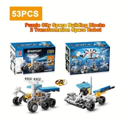 2 In 1 Transformation Space Building Block Toys SPACE ROBOTS  Collect All 5! - Image 1 of 4