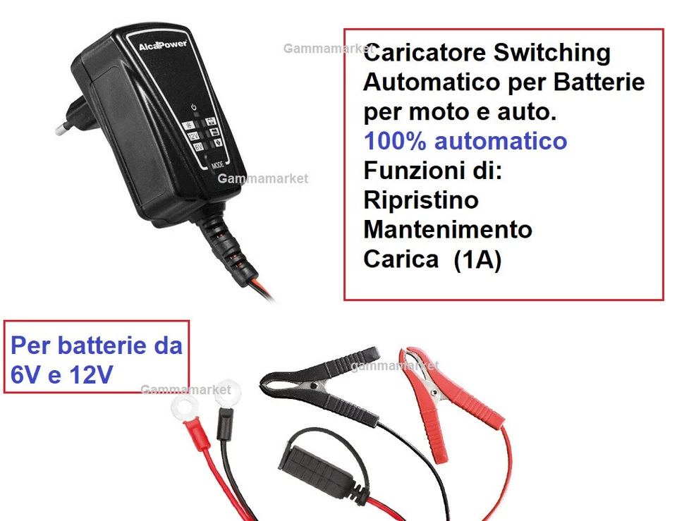 ALCAPOWER CX-3 Cararicabatteria Switching Automatico 1A 6/12V 1.2-60Ah 702923