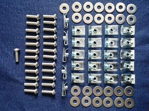 JAGUAR XJ X350 03 -09 CLIPS UNDERTRAY BELLY PAN STAINLESS BOLTS WASHERS - Picture 1 of 1