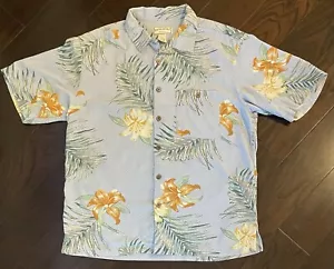 Boca Classics Men's Large 100% Silk Tropical Hawaiian Casual Button Down Shirt - Picture 1 of 6
