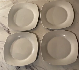 Lot of 4 10 Strawberry Street SIMPLY WHITE (SQUARE) Set of Bread Plates - Picture 1 of 5