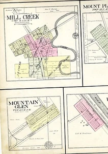 1908 Mapa de pueblos del condado de Union Illinois con apellidos e información de historia local - Imagen 1 de 3