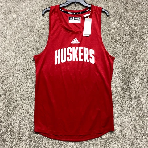 Nebraska Huskers Jersey Adult Medium Red Basketball Practice Adidas Player Issue Cover