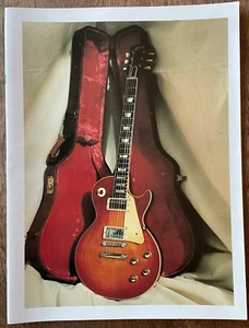 Rare Japanese Import Vintage Gibson Sunburst Les Paul Guitar Photo 9x12 Catalog - Picture 1 of 9