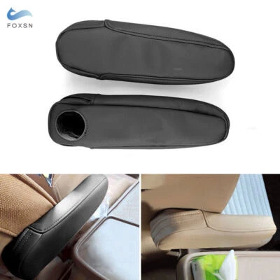 Se adapta a Honda CRV CR-V 2002-2006 L&R reposabrazos de asiento cuero negro + cubierta de mango de esponja Foto 1 de 4