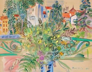 Raoul Dufy Bouquet Of Mimosas In Front Of The Window In Ceret Canvas 16 x 20