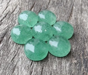 5 Stück Grün Erdbeerquarz 12 mm bis 20 mm Rund Cabochon Lose Edelstein - Bild 1 von 4