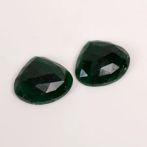 Par de piedras preciosas facetadas corazón aventurina verde 32,5 quilates 19x21x6 mm translúcido - Imagen 1 de 5