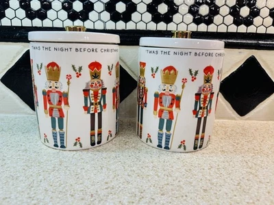 Juego de latas temáticas de soldado cascanueces juguete pastel de barro tarro de decoración del hogar de Navidad Foto 1 de 4