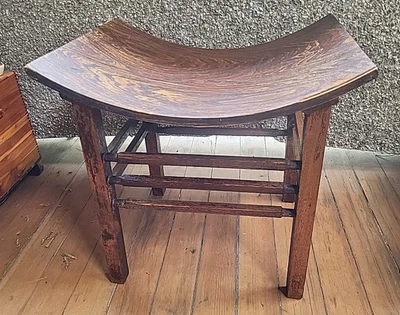 Antique American Bentwood Curved Bustle Chair, Vanity Stool / Bench - Image 1 of 4