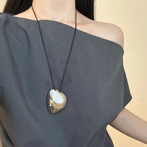 Irregular Geometric Necklace Matte Long Sweater Chain For Women Girls - Picture 1 of 10