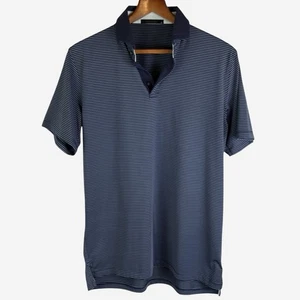 Greyson Polo Shirt Mens M Blue Striped Golf Performance Stretch Preppy Wolf - Picture 1 of 10