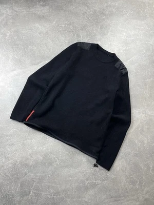 Prada Sport Linea Rossa Vintage 2000s Black Wool Sweater Made in Italy Sz 46 - Image 1 of 4