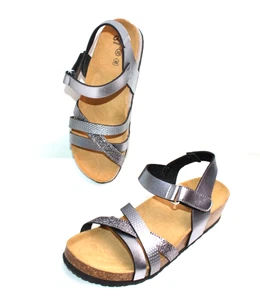 SANDALIAS ARA SANDALIAS TIRAS GRIS/PLATA/ANTRACITA 39 #18-LL ¡NUEVAS! - Imagen 1 de 9