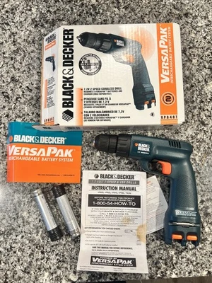 Taladro inalámbrico Black & Decker 7,2 V 0-600 VSR Versapak VP860 con baterías y caja Foto 1 de 4