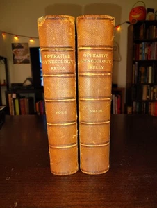 1902 Operative Gynecology 2 Vols. Howard Kelly Illustrations And Color Plates - Picture 1 of 11