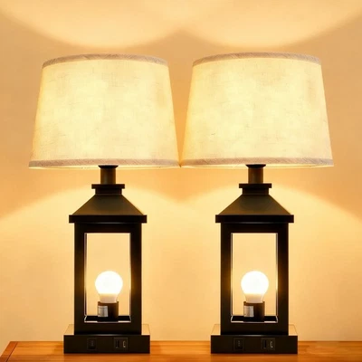 21'' Table Lamps Set of 2 Touch 3-Way Dimmable for Living Room Bedroom Bedside - Image 1 of 4