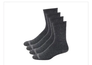 Timberland Crew-Herrensocken Größe 9-12 grau Wolle gepolstert 4 Paar neu mit Etikett - Bild 1 von 3