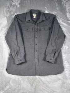 LL Bean Chamois Charcoal Grey Heather Button Down Shirt Shacket Mens XL - Picture 1 of 10