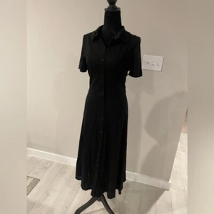NUEVO CON ETIQUETAS $550 Vestido Argent Camisa Italiana Algodón Vestido Midi Mangas Cortas EE. UU. 8 - Imagen 1 de 7
