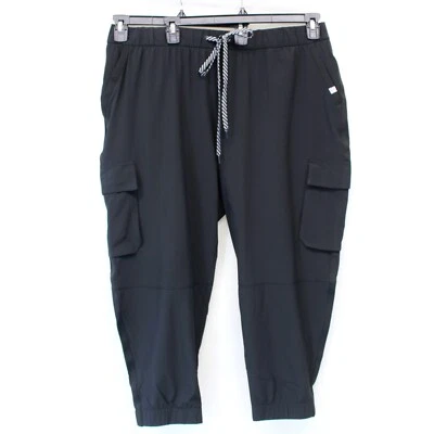 Talbots Plus Black Stretch Waist Cargo Pants  Jogger Petite 3X - Image 1 of 4