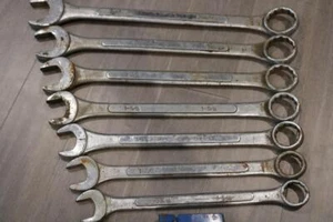 VINTAGE 7 PIECE DROP FORGED STEEL COMBINATION WRENCH SET SAE 1-5/16" - 2" TAIWAN - Picture 1 of 16