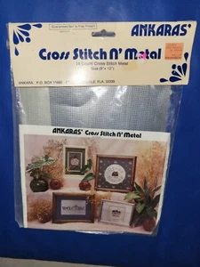 Ankaras' Cross Stitch’N Metal 14 Count Silver Metal Sheet 9x12 Vintage - Picture 1 of 4