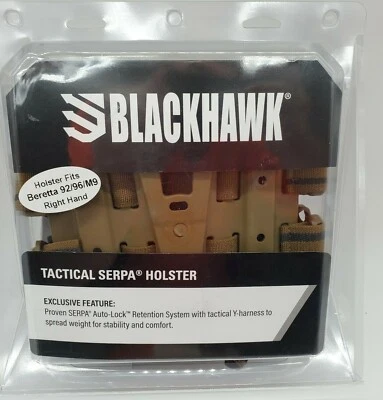 Kit combinado de funda Blackhawk Serpa - bronceado con arnés de hombro mediano - Beretta 92/96/M9 Foto 1 de 4