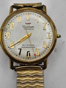 Vintage Waltham Herren Automatik Uhr 17 Jewel Red Arrow läuft ohne Krone - Bild 1 von 7