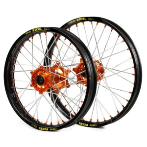 KTM 150 SX 2013-2014 21/19 Wheel Set Black Excel Rim Orange SM Pro Hub - Picture 1 of 4