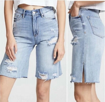  HABITUAL 女式牛仔裤短裤 HFJ00152B-H290 漆蓝色口袋 尺寸 26 $128 — 第 1/4 张图片