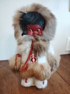 Vintage Eskimo Inuit Doll Dressed In Real Furs - Picture 1 of 16