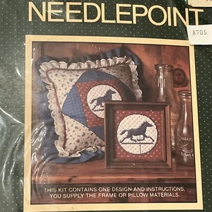 Vintage Sunset Needlepoint Kit Weather Vane Horse New in Pkg Equestrian Craft - Picture 1 of 9