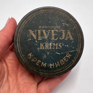 Vintage 1960s Soviet Niveja Cream Tin Box – Made by Dzintars, Riga, Latvia - Picture 1 of 7