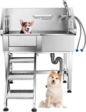 WSSEY 34" Pet Grooming Bath Tub Wash Shower Station Professional Stainless Steel