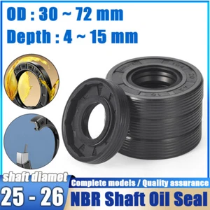 NBR Rotary Shaft Oil Seal /Lip Seal Nitrile 25mm to 26mm Shaft pick your size - Picture 1 of 247