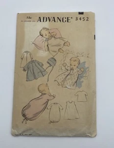 Vtg 50s 5452 Advance Baby Pattern Layette Gown Ephemera Graphics Sweet - Picture 1 of 4