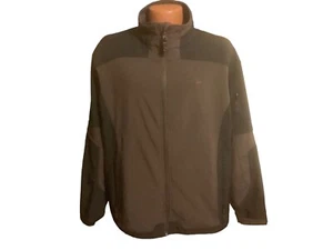 Minus Zero Men's L Black & Brown Soft Smooth Jacket Full Zip Hiking Zip Pockets - Picture 1 of 16