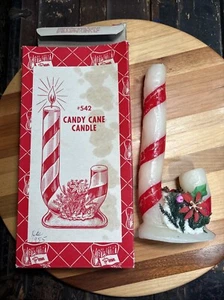 1955 PENN Candy Cane Wax Candle - Picture 1 of 11