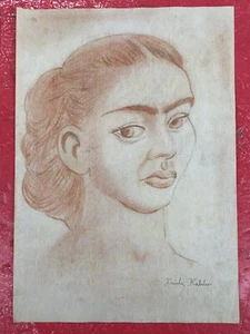 Frida Kahlo Drawing on paper (Handmade) signed and stamped - Picture 1 of 2