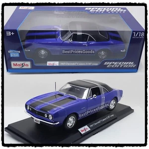 Maisto 1:18 Scale 1967 Chevrolet Camaro Z/28 Coupe-Purple Diecast Model Car - Picture 1 of 6