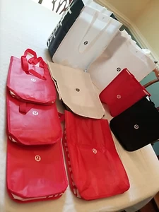 Lote de 9 bolsas de compras pequeñas y grandes Lululemon colores surtidos - Imagen 1 de 7
