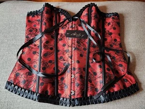 Alivila.Y Mode Gothic Knochen Korsett Bustier rot schwarz Korsett 2XL Neu mit Etikett - Bild 1 von 9