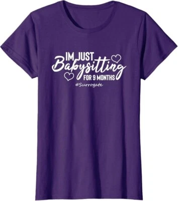 Women's maternity Surrogate Short Sleeve Shirt Surrogacy Small Purple - Image 1 of 2
