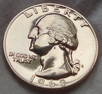 1968 S CLAD GEM PROOF CAMEO Washington Quarter - Image 1 of 2