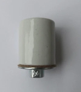PORCELAIN KEYLESS LAMP SOCKET WITH METAL CAP 2" TALL LAMP PART NEW 30700J - Picture 1 of 5
