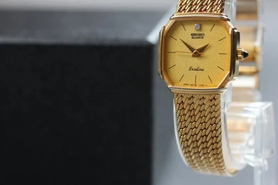 Vtg 1985 Seiko Exceline 1221-5080 1P Diamond Octagon Quartz Womens Watch JAPAN - Image 1 of 4