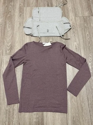 $1095 BOLSO DE ALMACENAMIENTO BRUNELLO CUCINELLI SUÉTER DE SEDA DE CACHEMIR NUEVO CON ETIQUETAS, BLUSA, TALLA S Foto 1 de 4